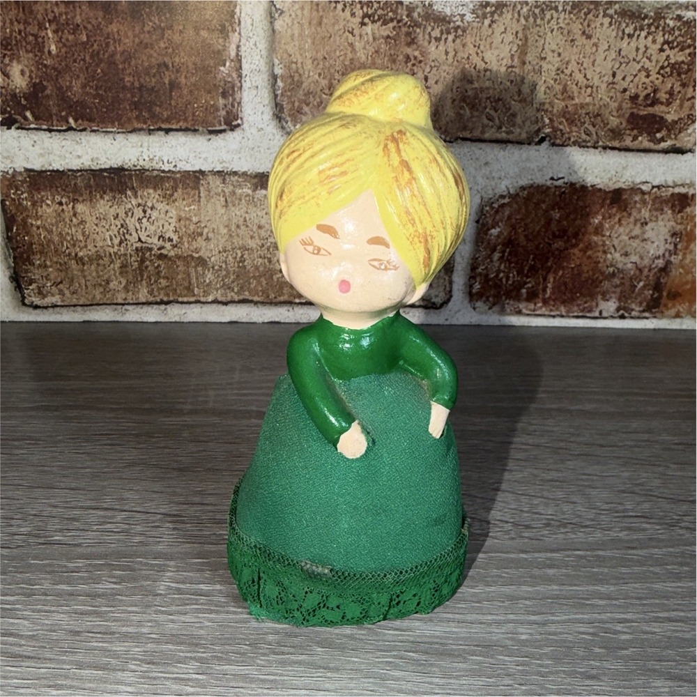 VTG 1950s Japan Christmas Choir Caroler Girl Figurine Green Dress MCM Christmas